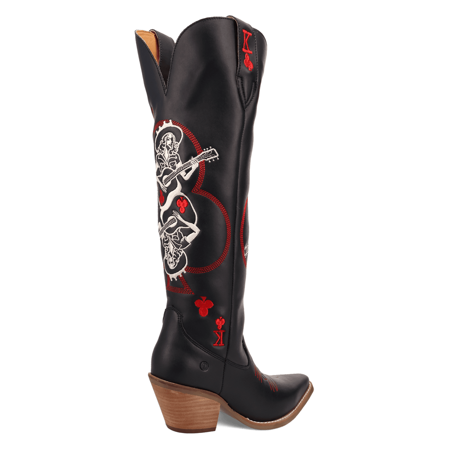 PRODUCT SHOT KING OF CLUBS LEATHER BOOT AT 315 DEGREE ANGLE
