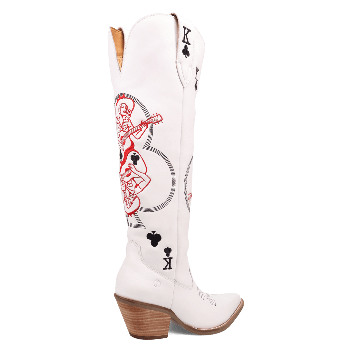 PRODUCT SHOT KING OF CLUBS LEATHER BOOT AT 315 DEGREE ANGLE