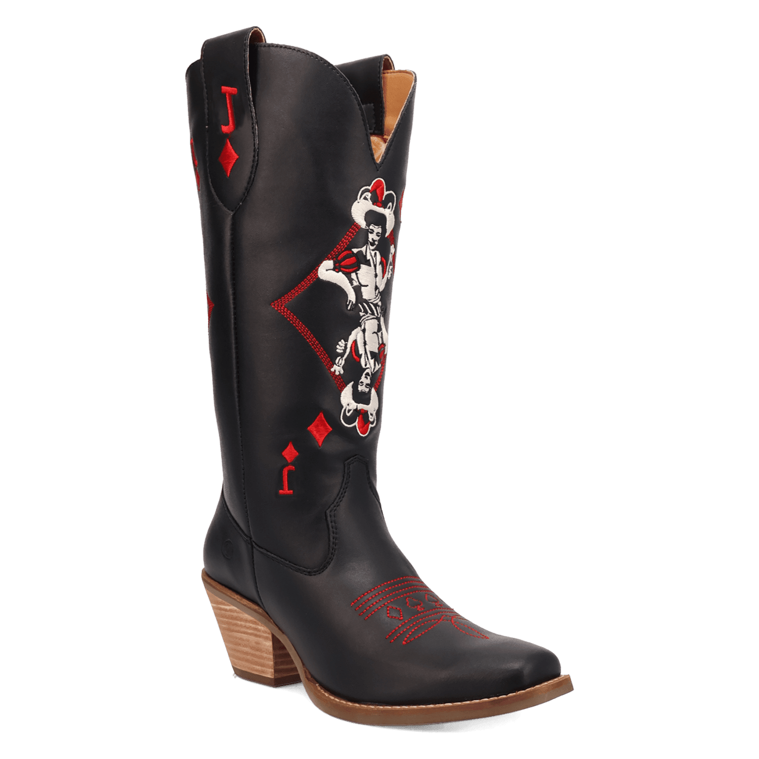 PRODUCT SHOT JACK OF DIAMONDS LEATHER BOOT AT 45 DEGREE ANGLE
