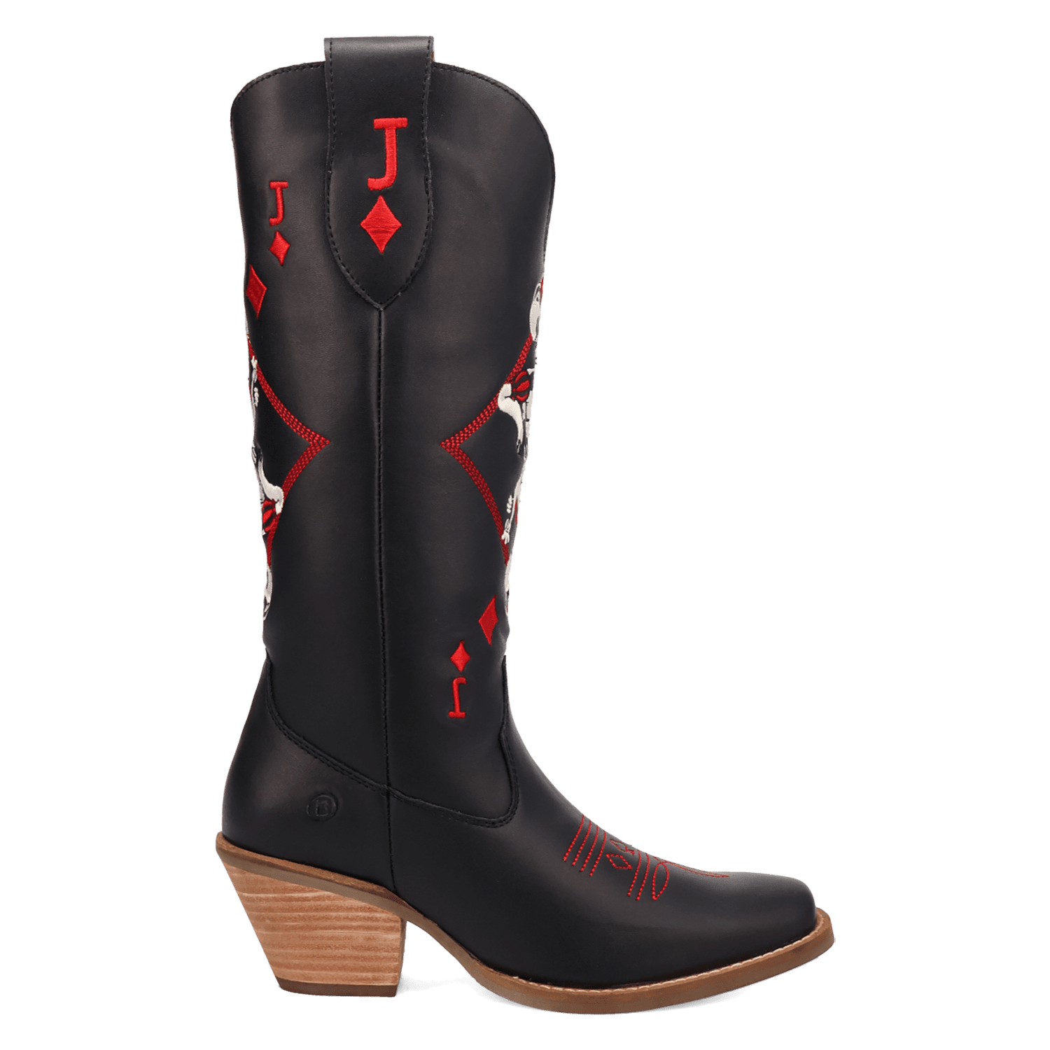 PRODUCT SHOT JACK OF DIAMONDS LEATHER BOOT AT 90 DEGREE INSIDE ANGLE