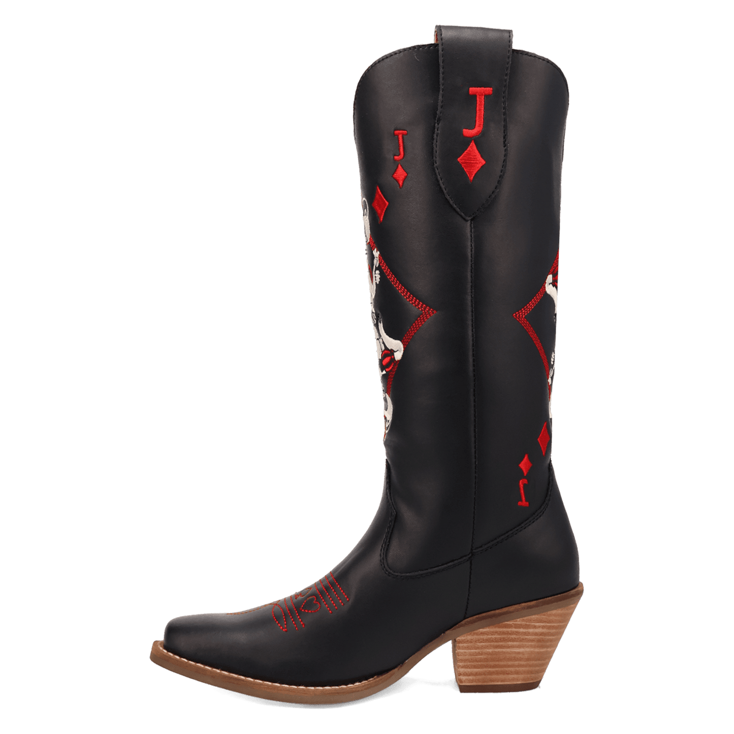 PRODUCT SHOT JACK OF DIAMONDS LEATHER BOOT AT 135 DEGREE OUTSIDE ANGLE