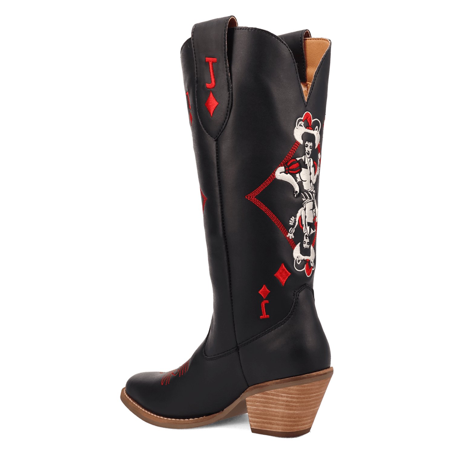 PRODUCT SHOT JACK OF DIAMONDS LEATHER BOOT AT 270 DEGREE ANGLE