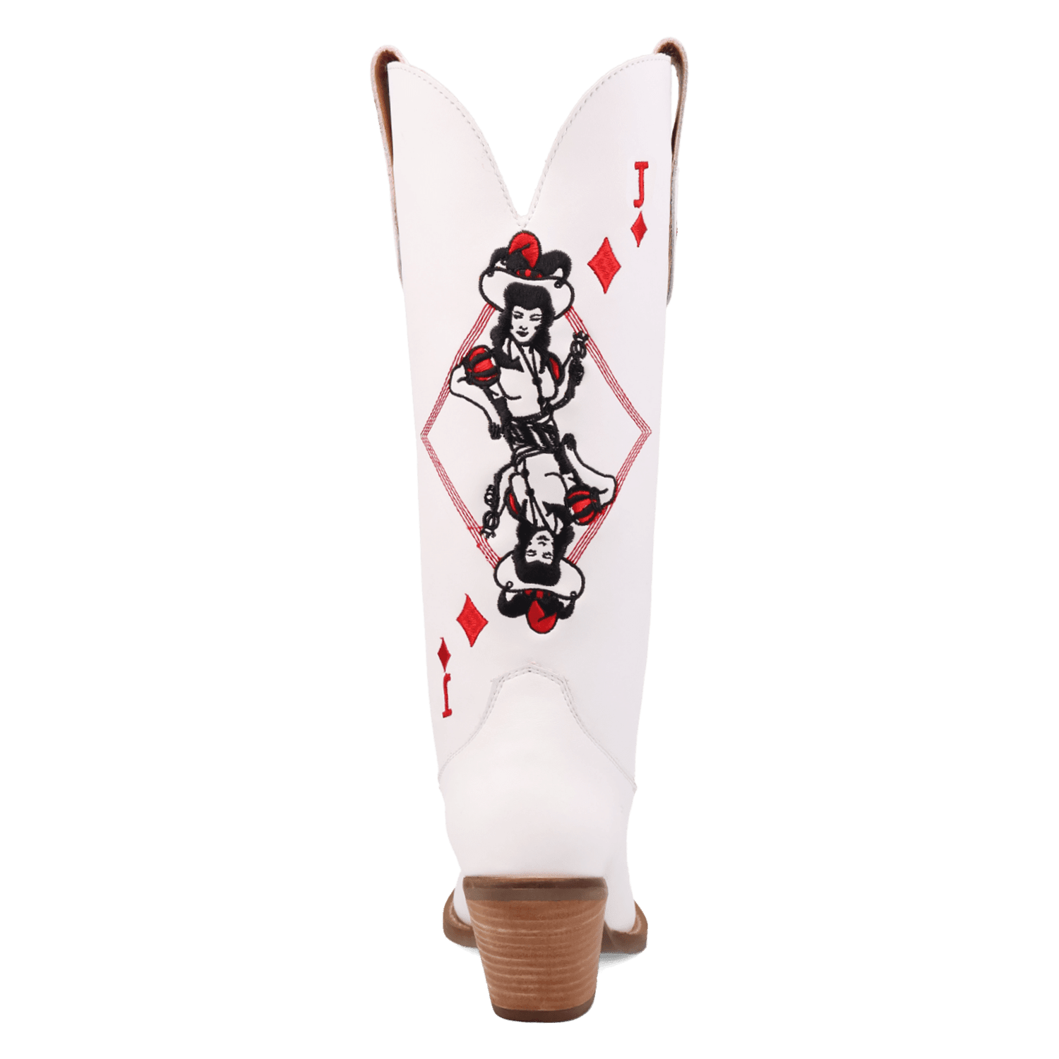 PRODUCT SHOT JACK OF DIAMONDS LEATHER BOOT AT 180 DEGREE BACK ANGLE