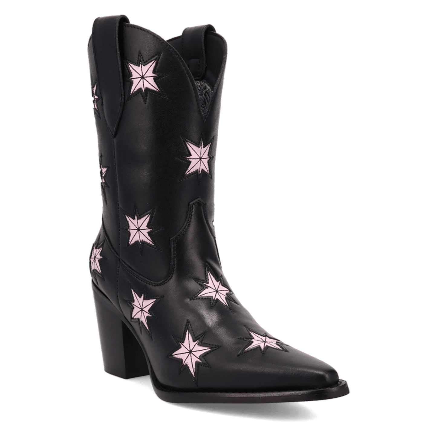 PRODUCT SHOT STARBURST LEATHER BOOT AT 45 DEGREE ANGLE
