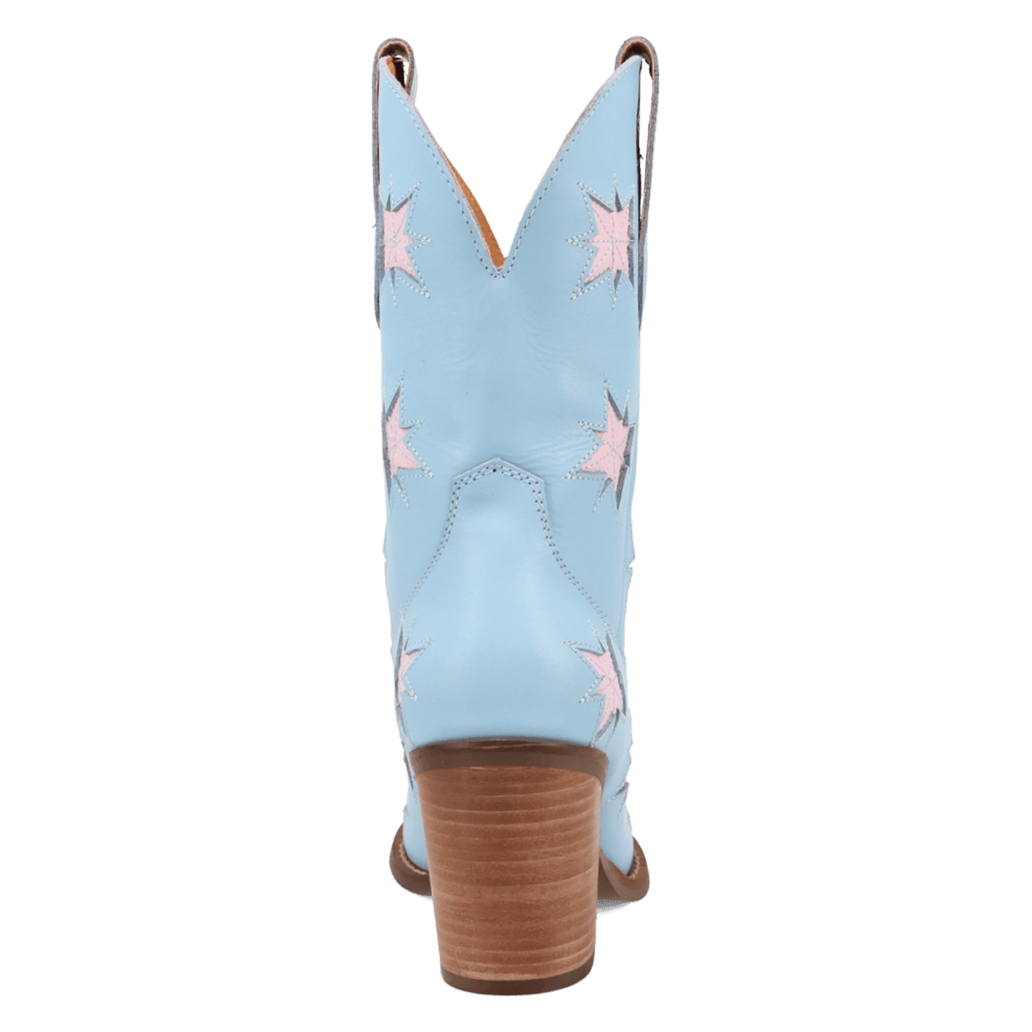 PRODUCT SHOT STARBURST LEATHER BOOT AT 180 DEGREE BACK ANGLE