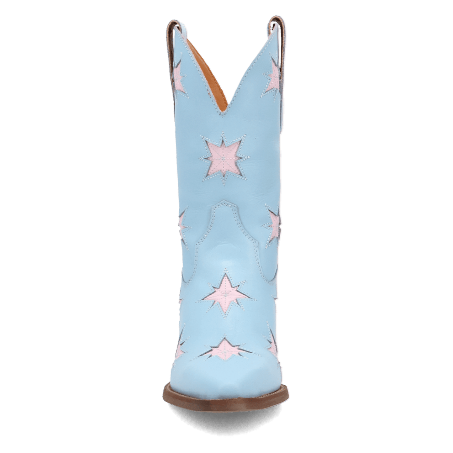 PRODUCT SHOT STARBURST LEATHER BOOT AT FRONT ANGLE