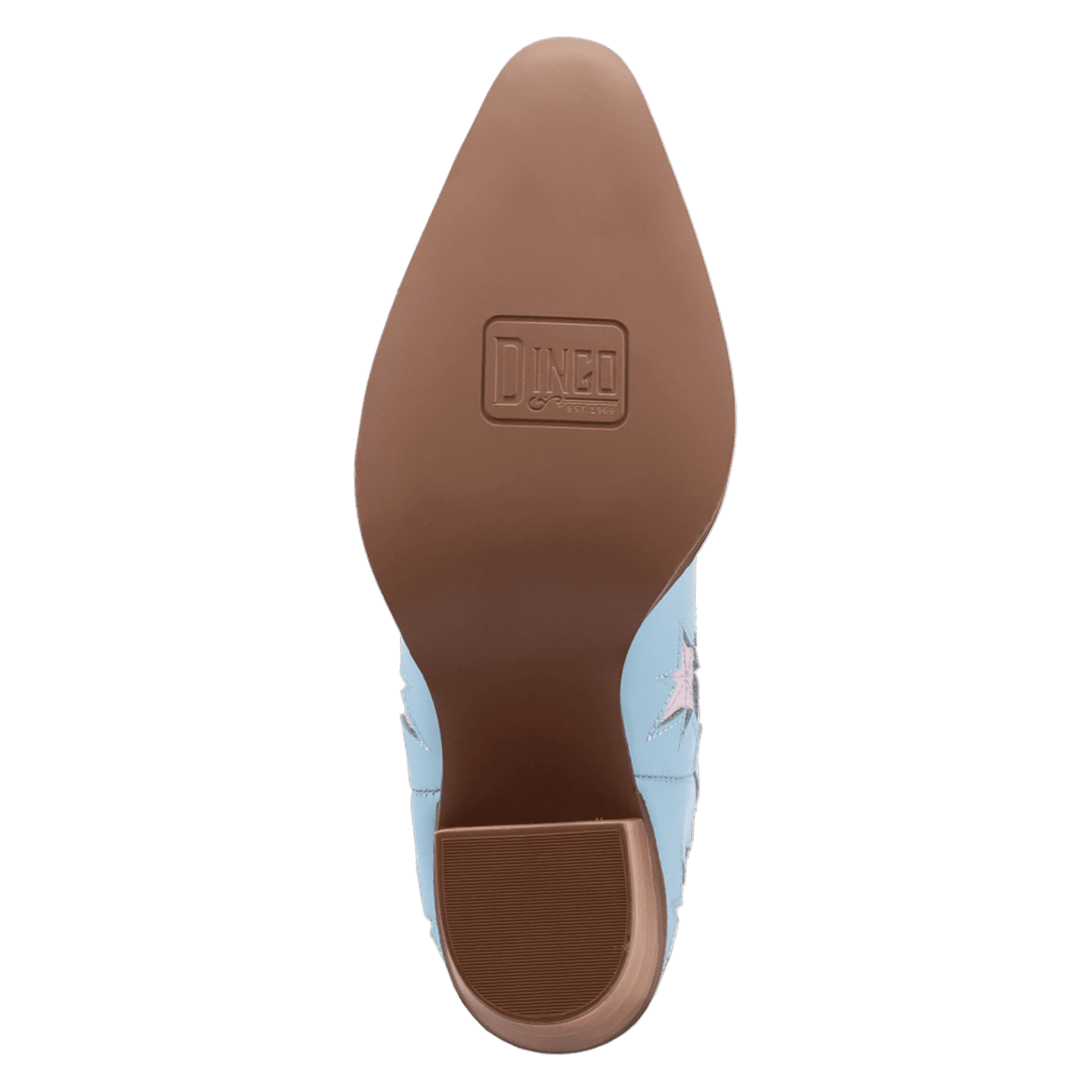 PRODUCT SHOT STARBURST LEATHER BOOT AT OUTSOLE ANGLE