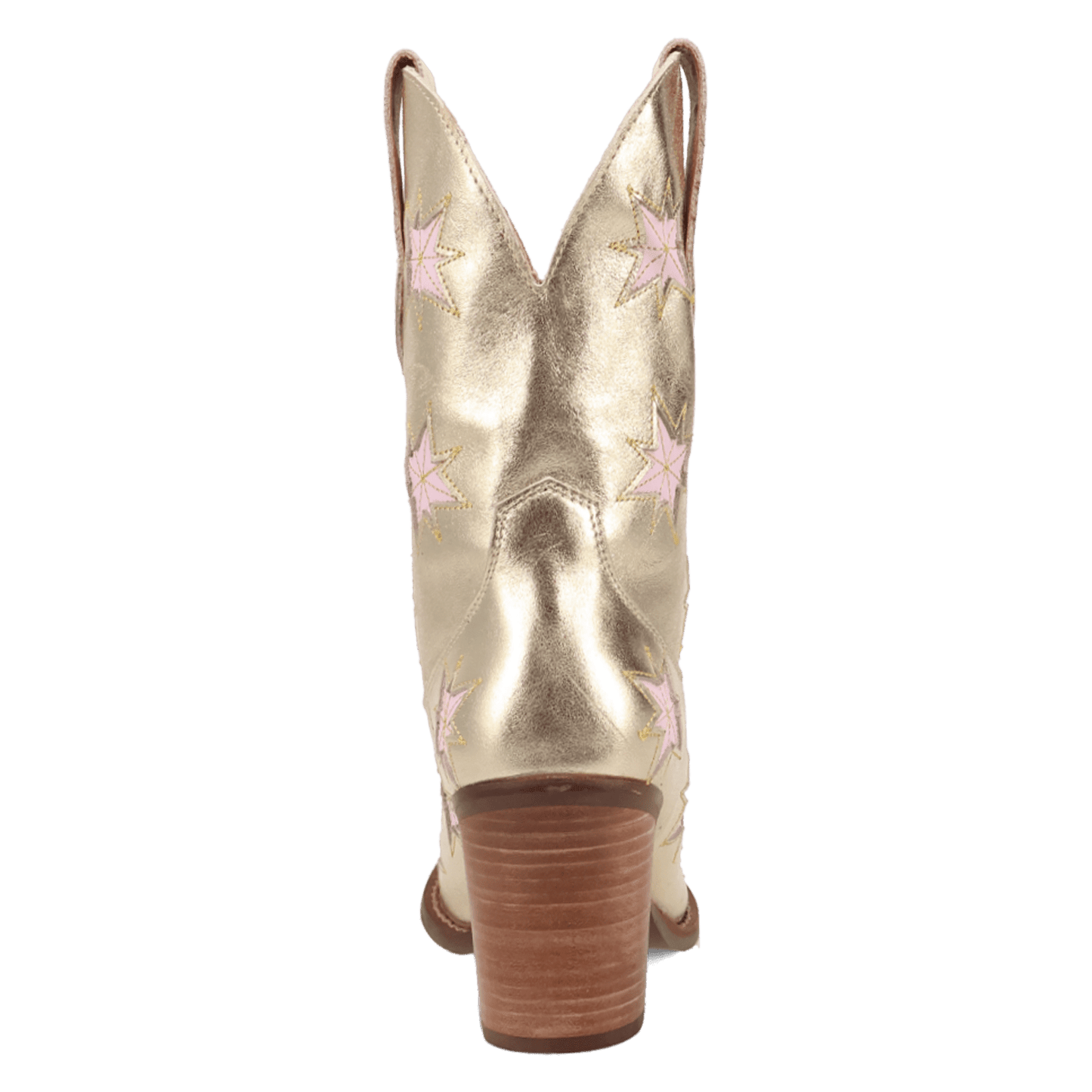 PRODUCT SHOT STARBURST LEATHER BOOT AT 180 DEGREE BACK ANGLE