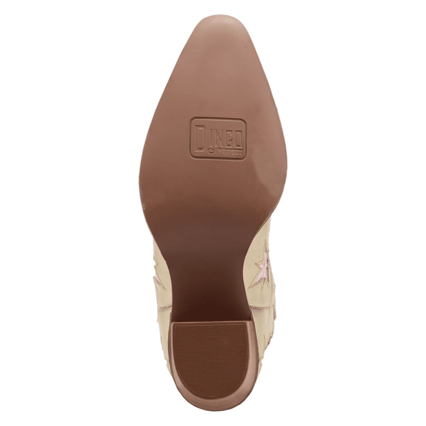 PRODUCT SHOT STARBURST LEATHER BOOT AT OUTSOLE ANGLE
