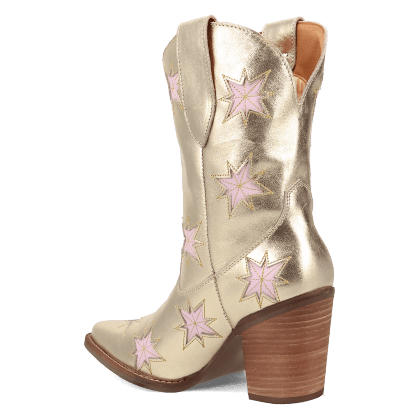 PRODUCT SHOT STARBURST LEATHER BOOT AT 270 DEGREE ANGLE