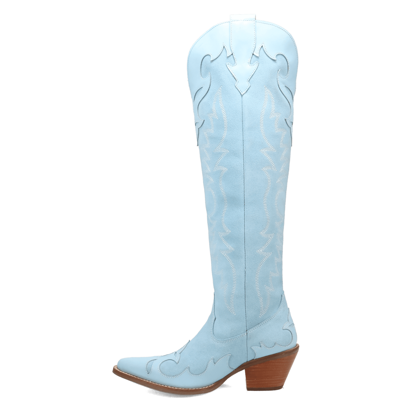 PRODUCT SHOT DRAMA QUEEN SUEDE BOOT AT 135 DEGREE OUTSIDE ANGLE