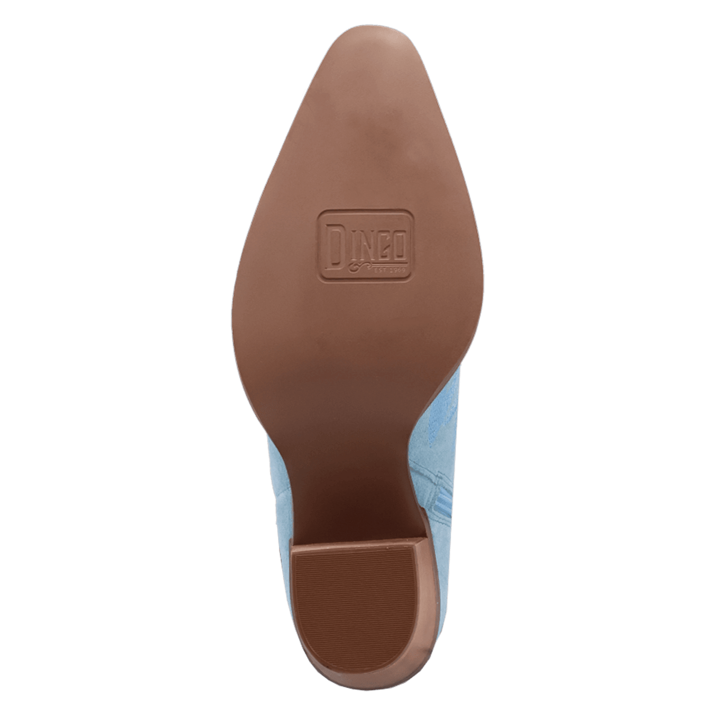 PRODUCT SHOT WILD SAGE LEATHER BOOTIE AT OUTSOLE ANGLE