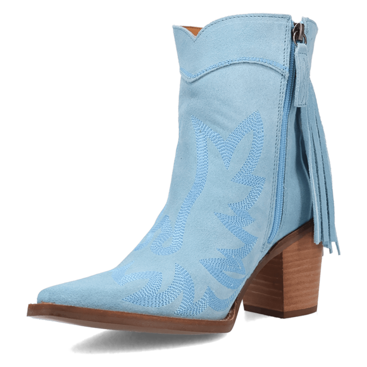 PRODUCT SHOT WILD SAGE LEATHER BOOTIE AT 225 DEGREE ANGLE