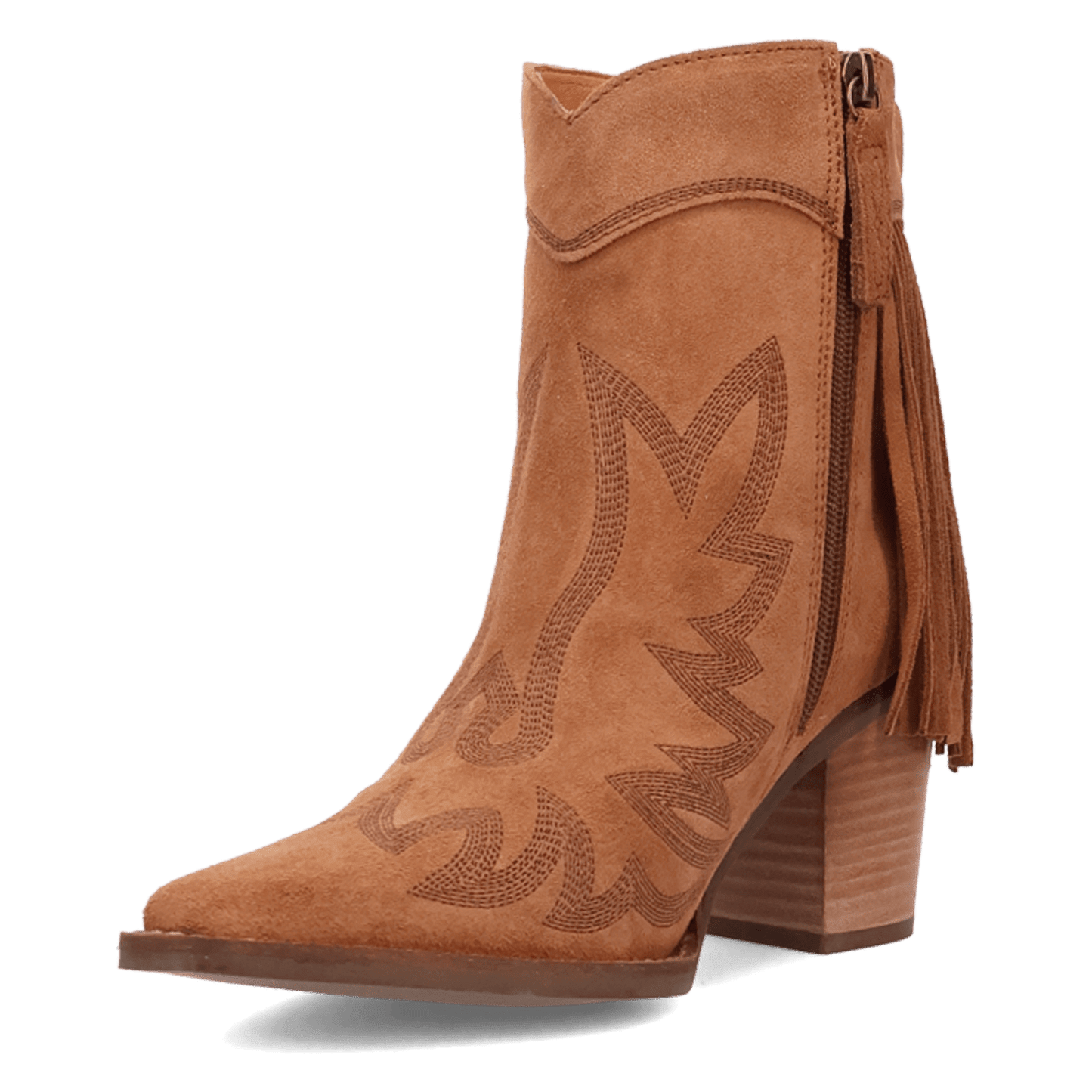 PRODUCT SHOT WILD SAGE LEATHER BOOTIE AT 225 DEGREE ANGLE