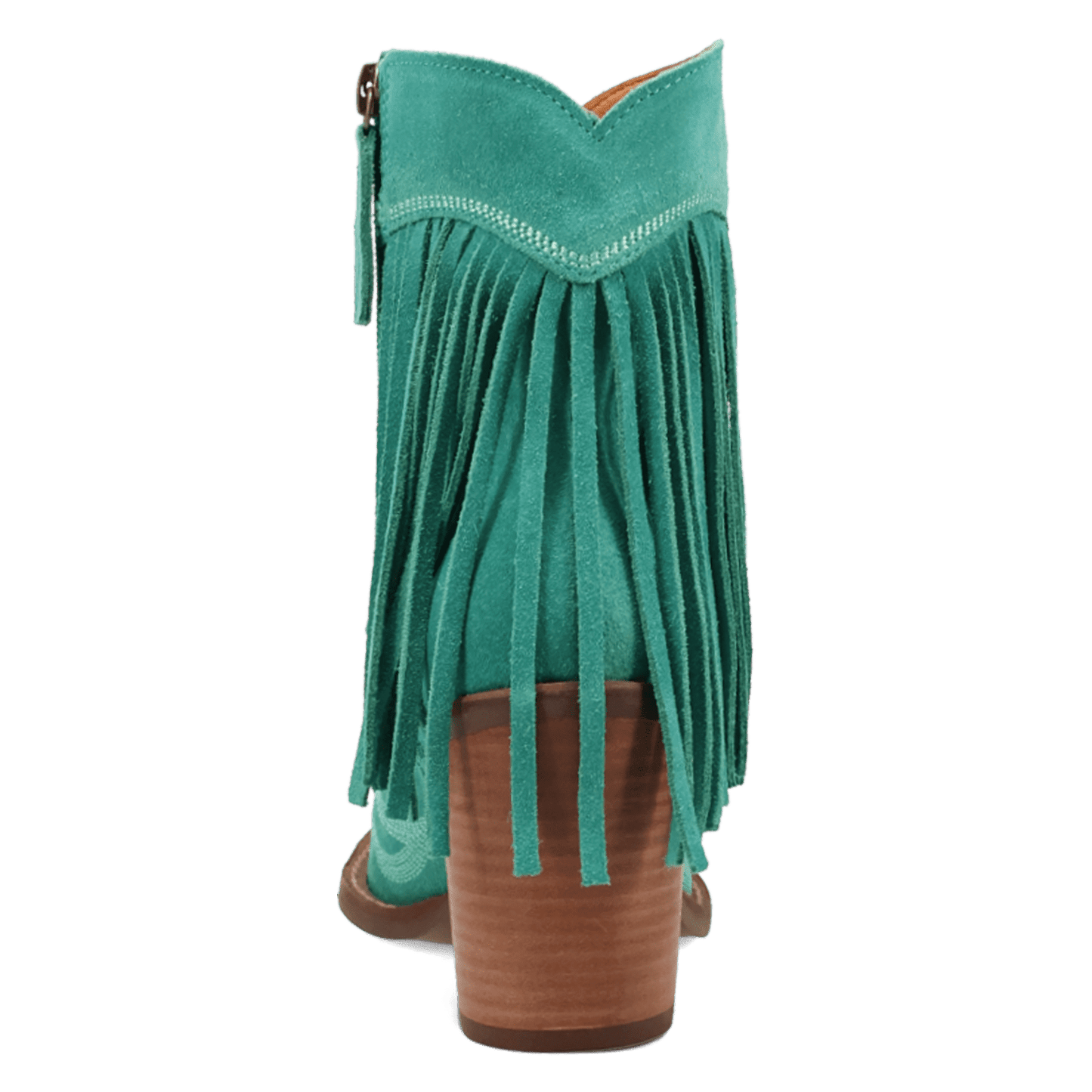 PRODUCT SHOT WILD SAGE LEATHER BOOTIE AT 180 DEGREE BACK ANGLE