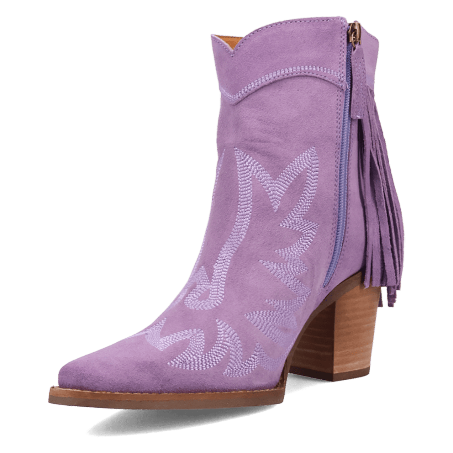 PRODUCT SHOT WILD SAGE LEATHER BOOTIE AT 225 DEGREE ANGLE