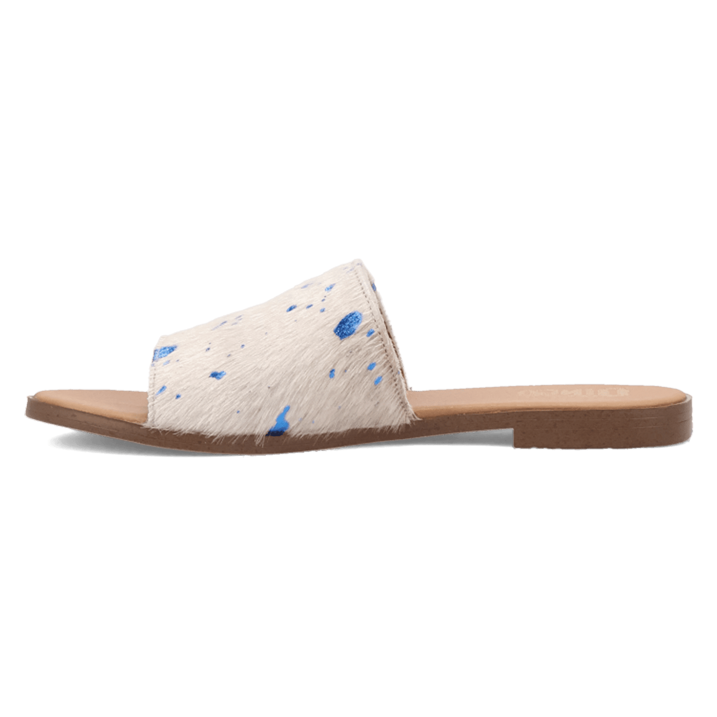 PRODUCT SHOT MOO MOO SANDAL AT 135 DEGREE OUTSIDE ANGLE
