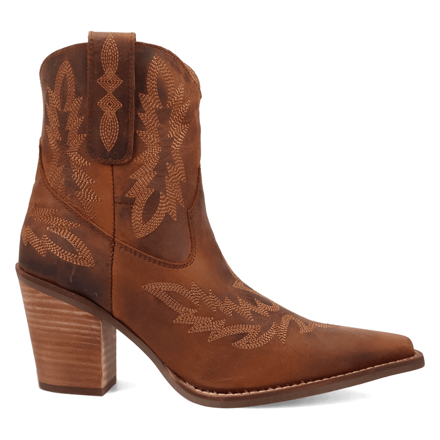 PRODUCT SHOT ROCKY TOP LEATHER BOOTIE AT 90 DEGREE INSIDE ANGLE