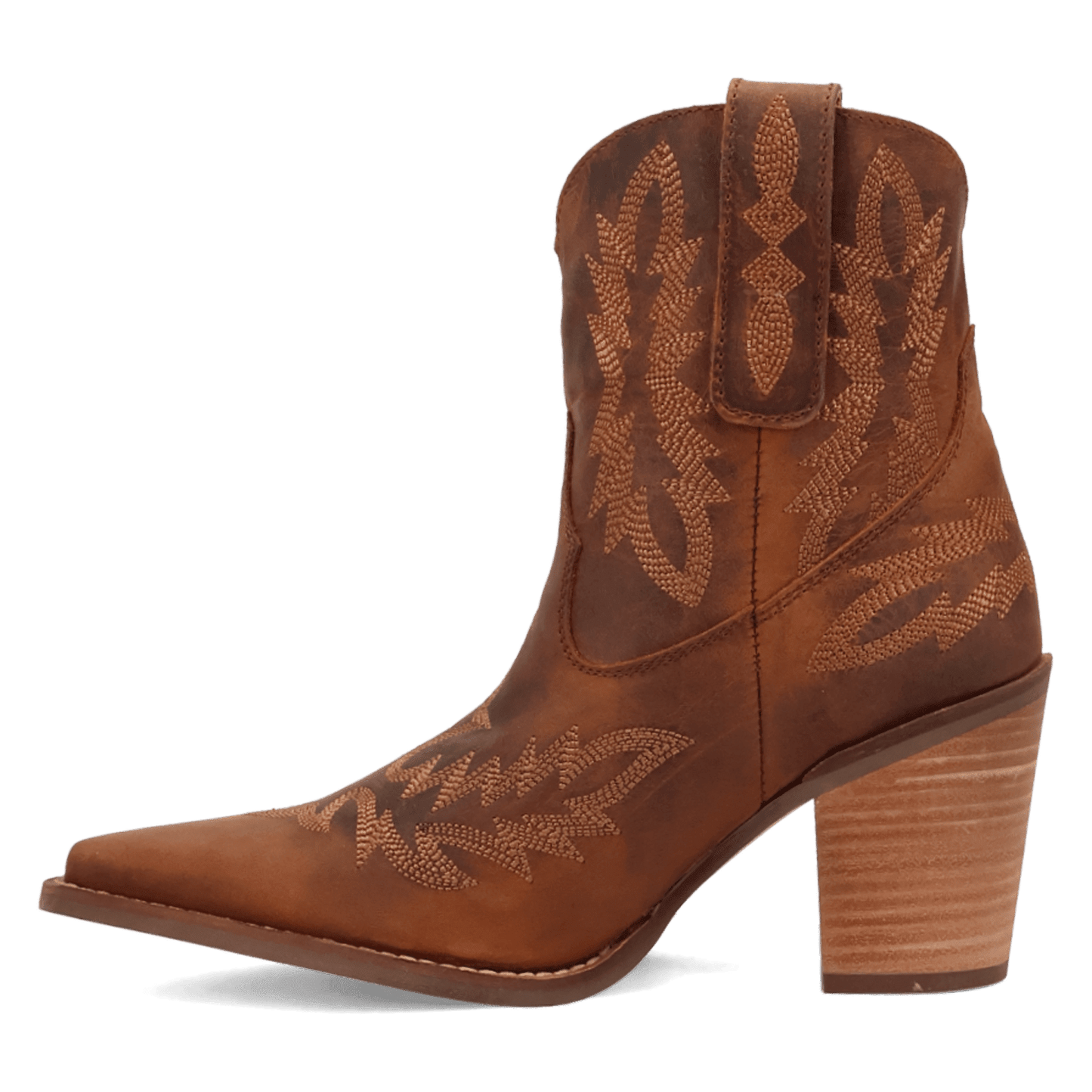 PRODUCT SHOT ROCKY TOP LEATHER BOOTIE AT 135 DEGREE OUTSIDE ANGLE