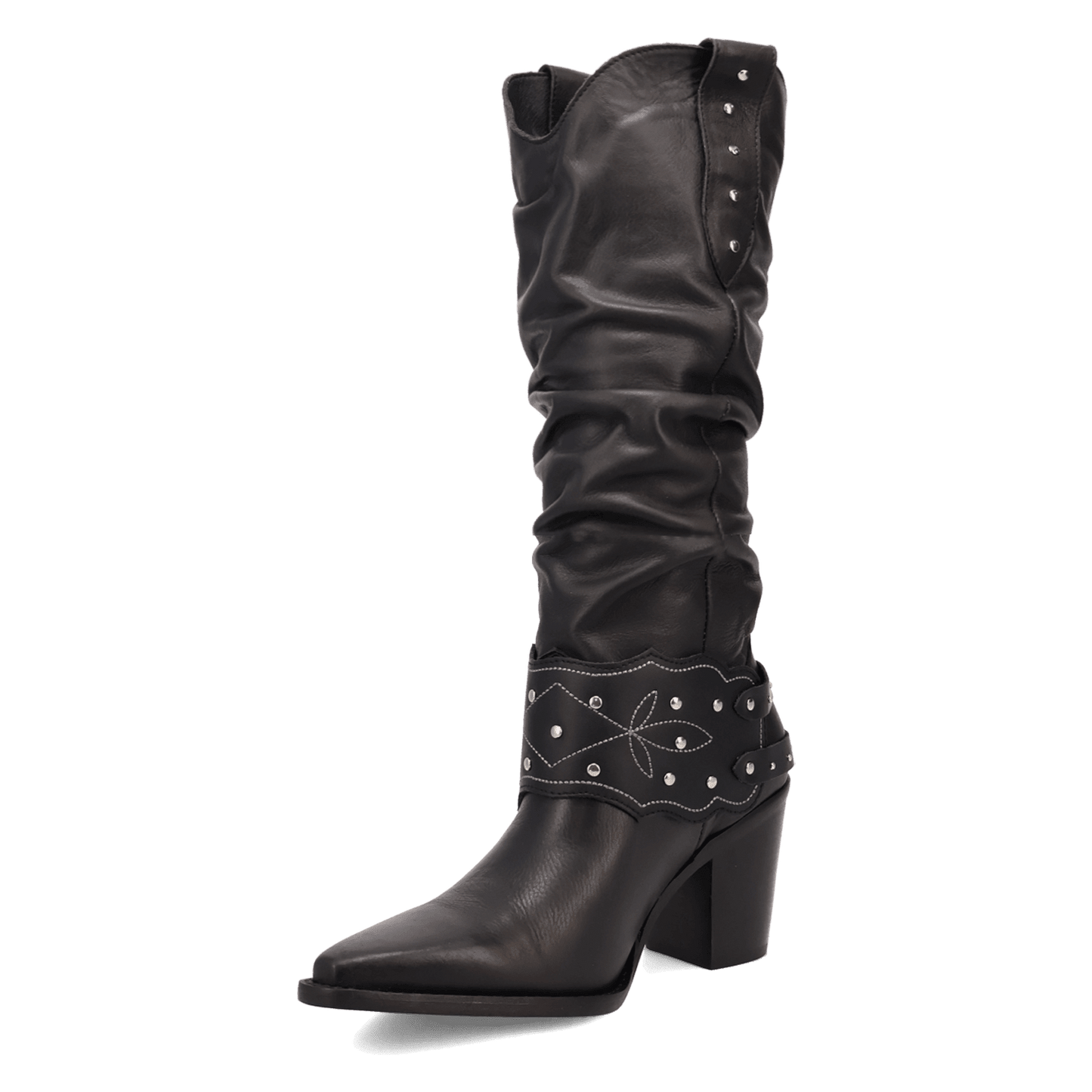 PRODUCT SHOT GRIT N' GRACE LEATHER BOOT AT 225 DEGREE ANGLE