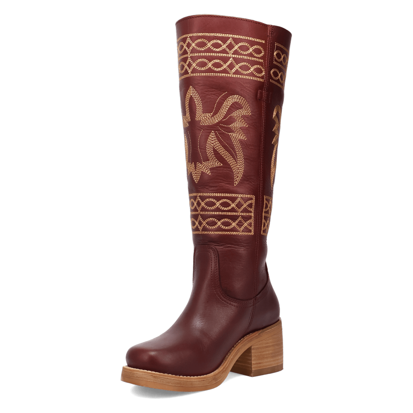 PRODUCT SHOT AVALON LEATHER BOOT AT 225 DEGREE ANGLE