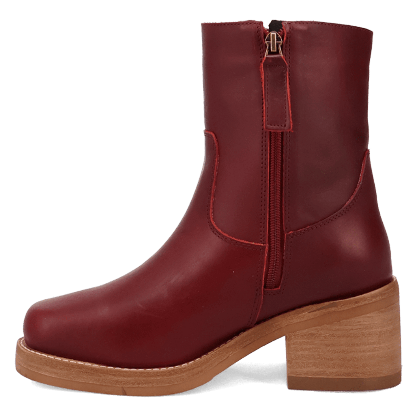 PRODUCT SHOT ROXY LEATHER BOOTIE AT 135 DEGREE OUTSIDE ANGLE