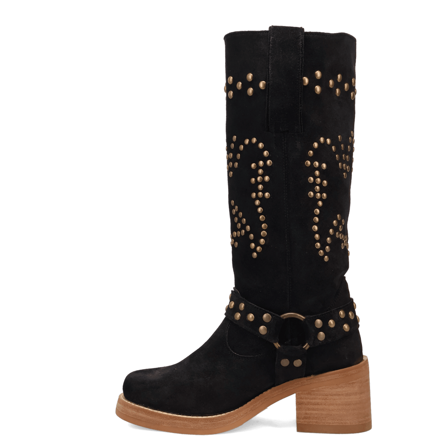 PRODUCT SHOT TROUBADOUR LEATHER BOOT AT 135 DEGREE OUTSIDE ANGLE