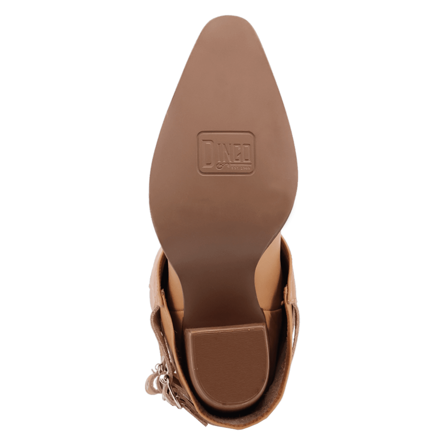 PRODUCT SHOT URBAN COWGIRL LEATHER BOOT AT OUTSOLE ANGLE