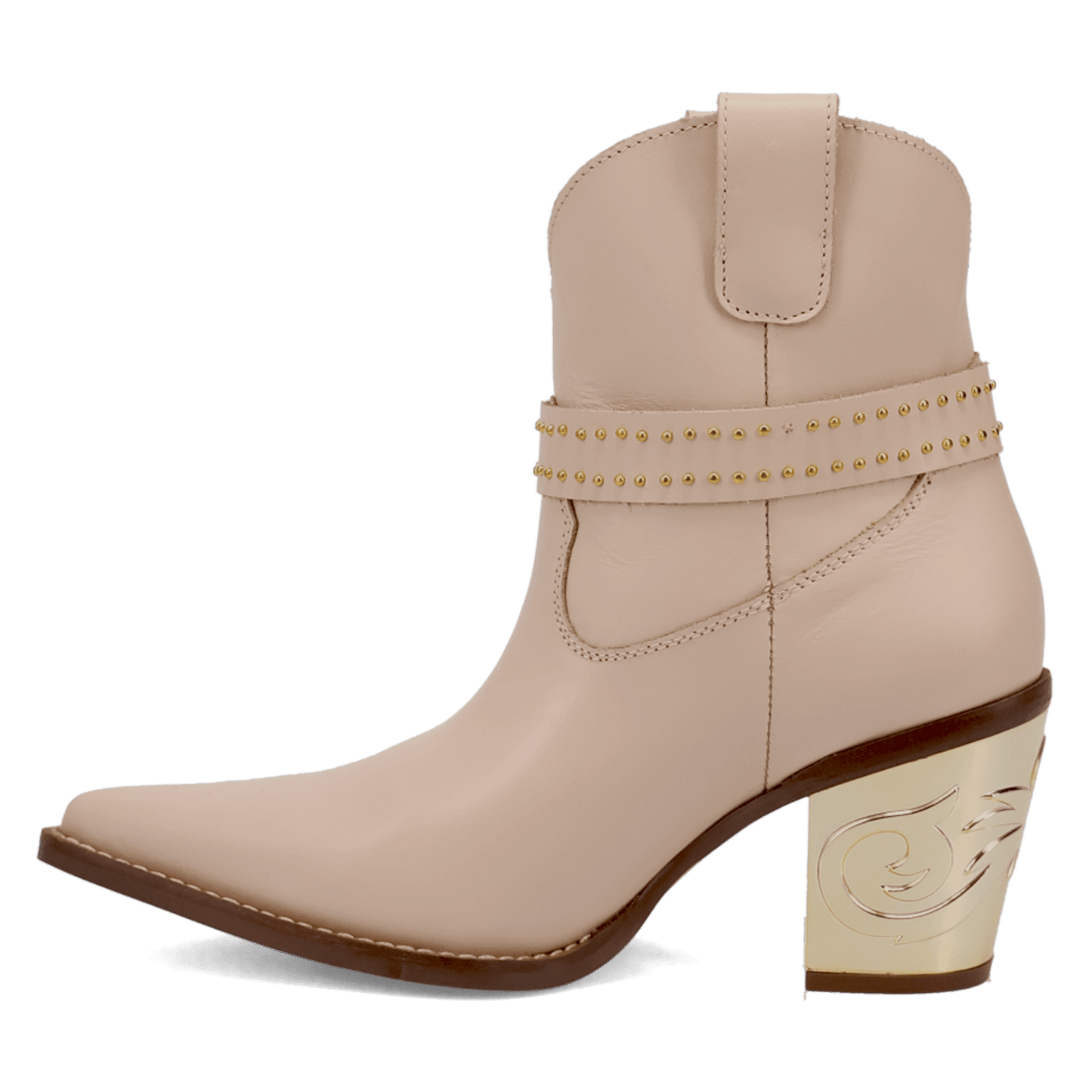 PRODUCT SHOT MILANO LEATHER BOOTIE AT 135 DEGREE OUTSIDE ANGLE