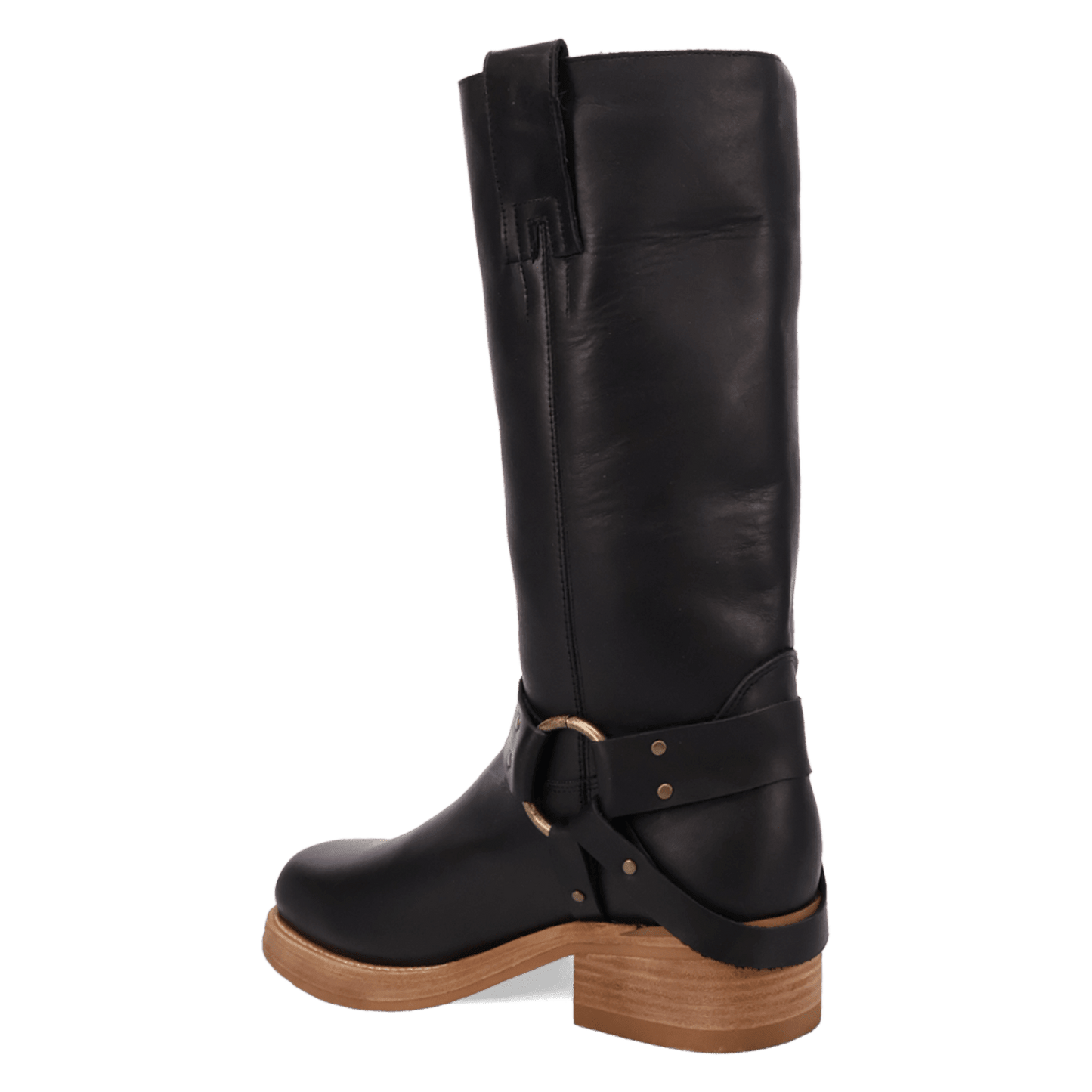 PRODUCT SHOT RIP LEATHER BOOT AT 270 DEGREE ANGLE