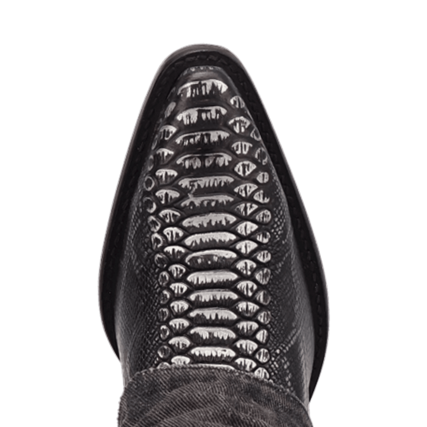 PRODUCT SHOT DENIM DREAM LEATHER BOOTIE AT TOE ANGLE