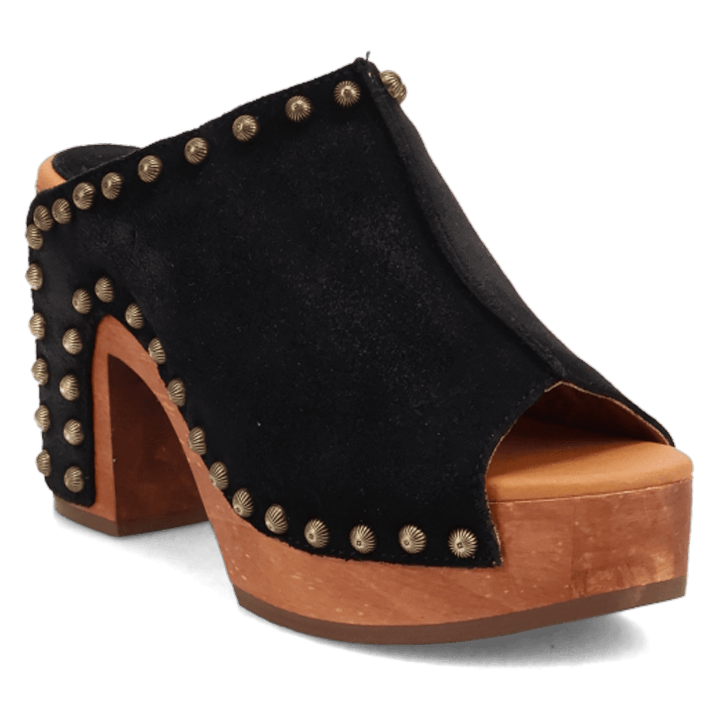 PRODUCT SHOT ECHO WOODEN SANDAL AT 45 DEGREE ANGLE