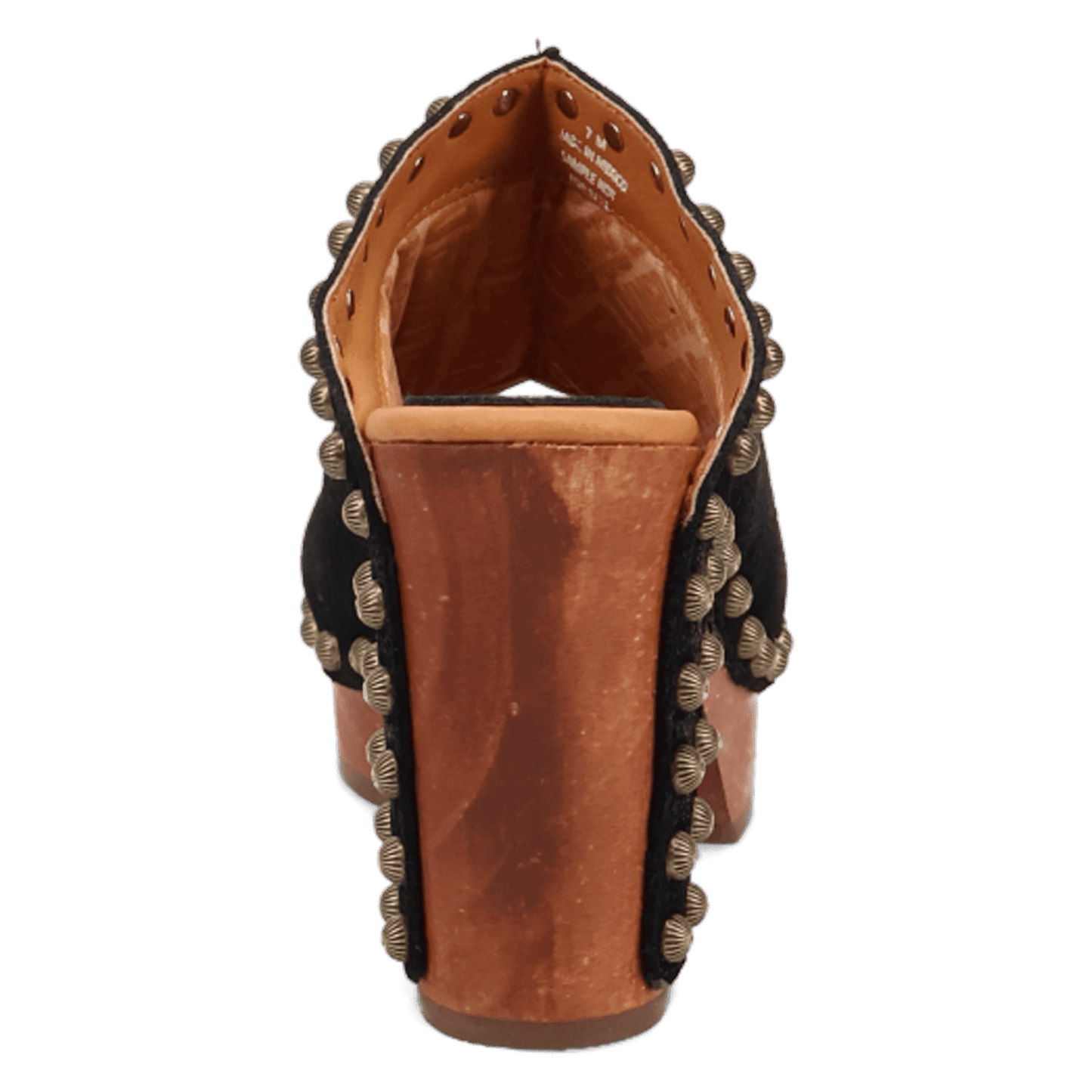 PRODUCT SHOT ECHO WOODEN SANDAL AT 180 DEGREE BACK ANGLE