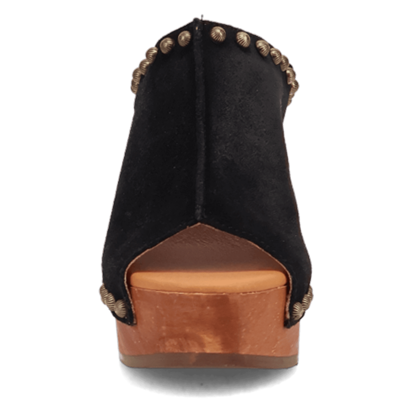 PRODUCT SHOT ECHO WOODEN SANDAL AT FRONT ANGLE