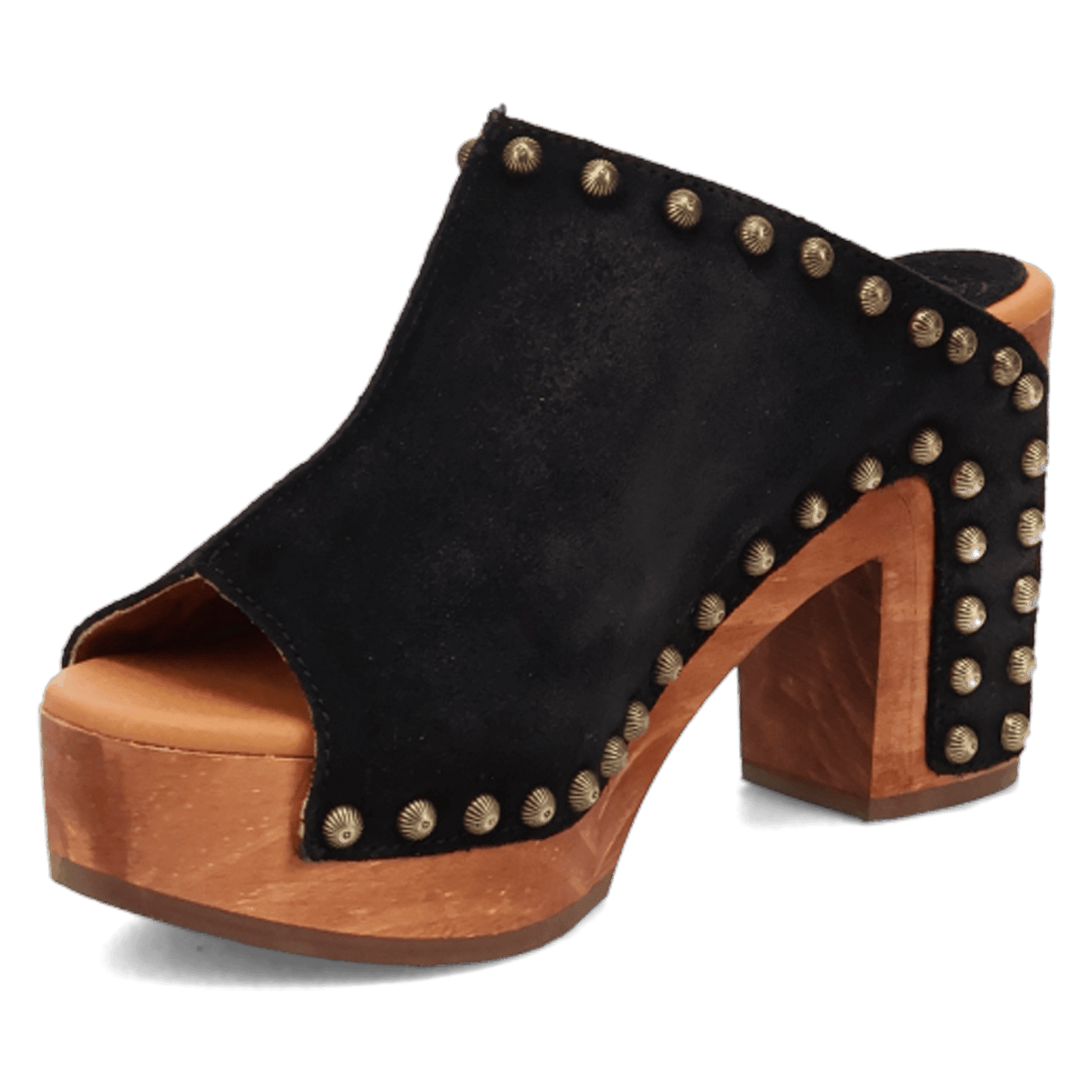 PRODUCT SHOT ECHO WOODEN SANDAL AT 225 DEGREE ANGLE