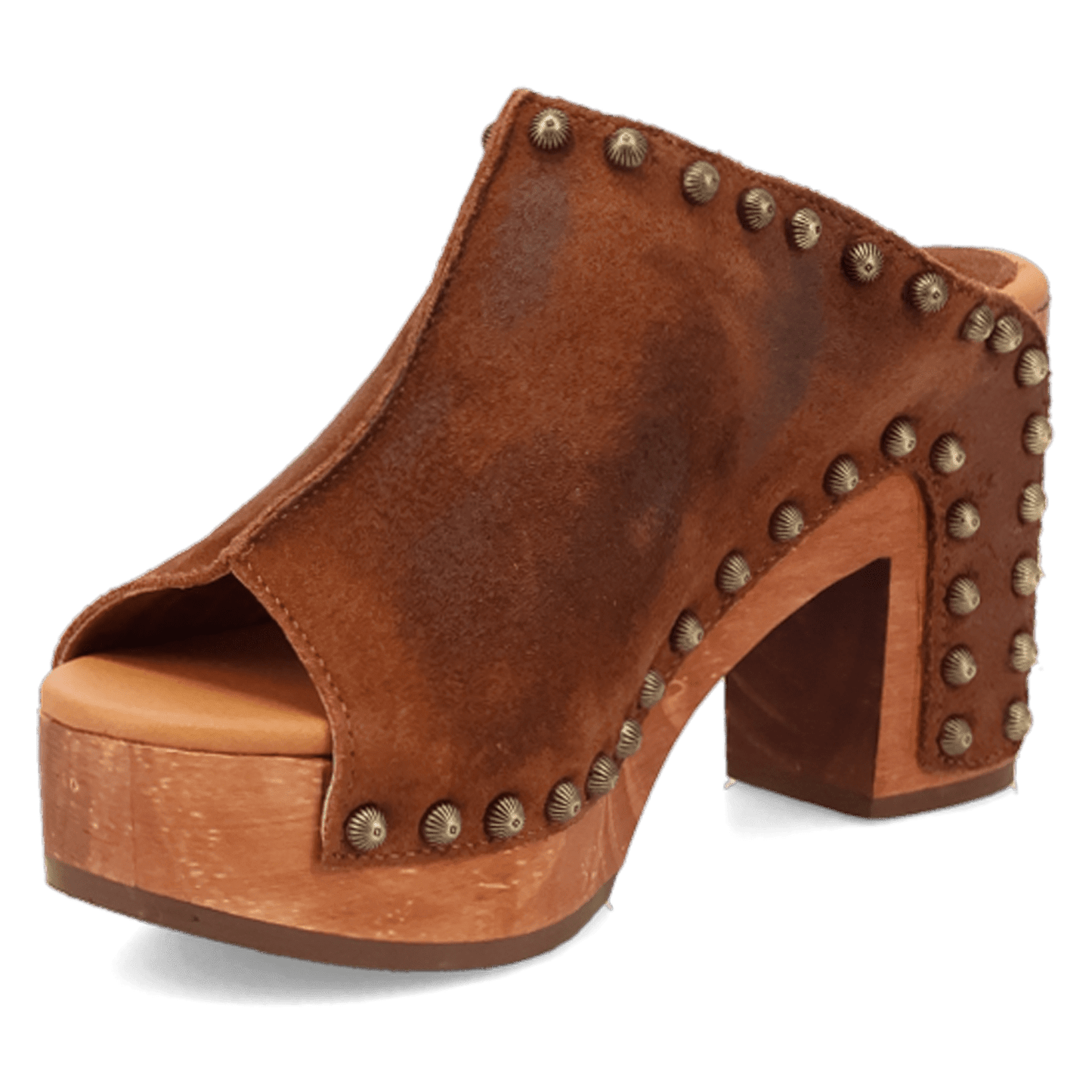 PRODUCT SHOT ECHO WOODEN SANDAL AT 225 DEGREE ANGLE