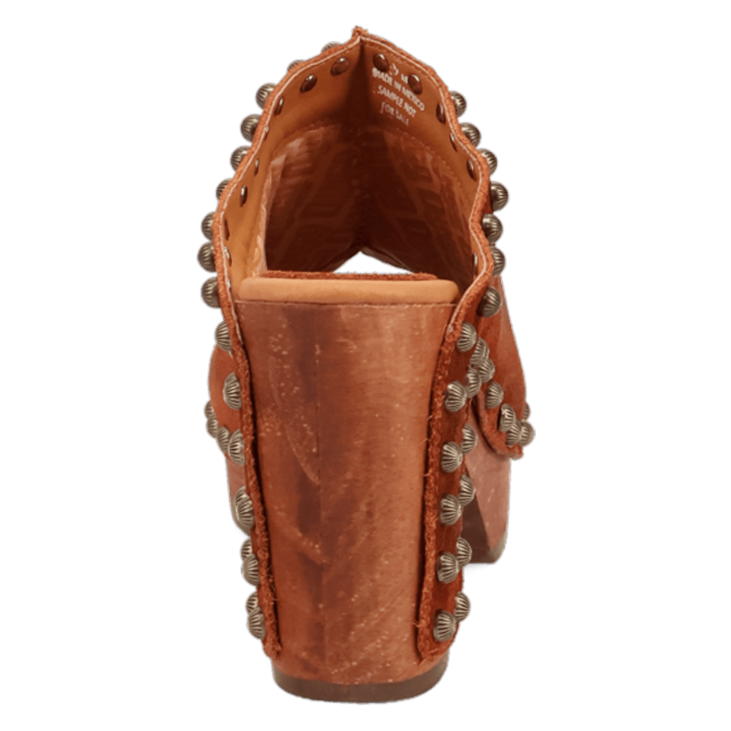 PRODUCT SHOT ECHO WOODEN SANDAL AT 180 DEGREE BACK ANGLE