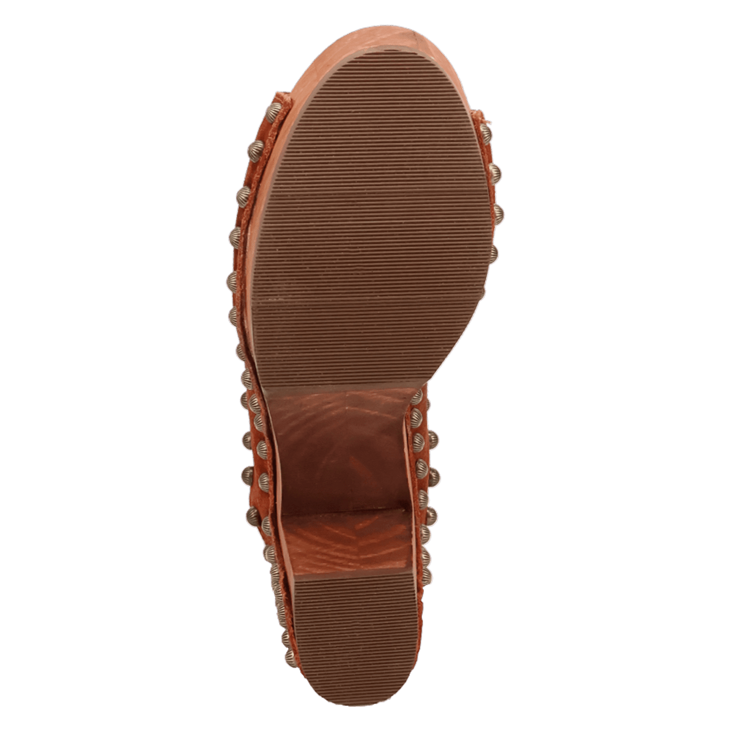 PRODUCT SHOT ECHO WOODEN SANDAL AT OUTSOLE ANGLE