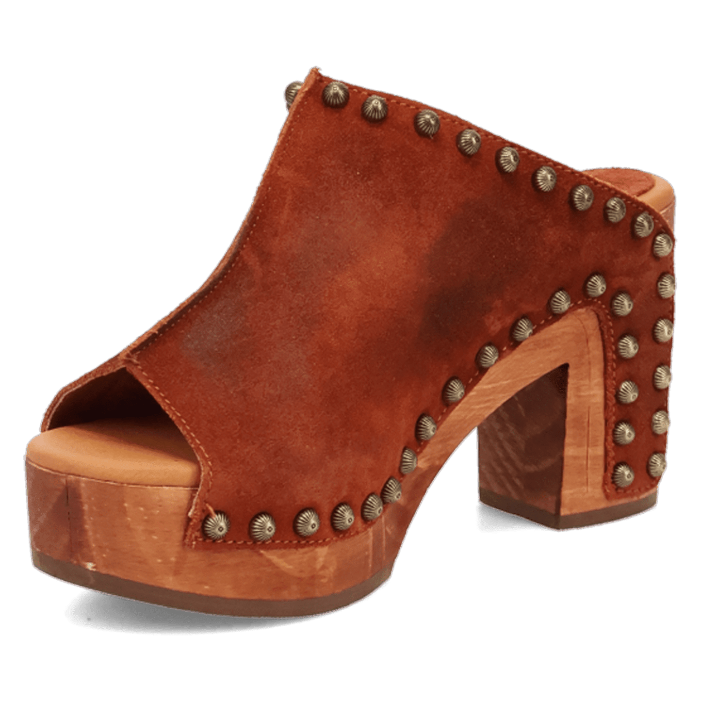 PRODUCT SHOT ECHO WOODEN SANDAL AT 225 DEGREE ANGLE