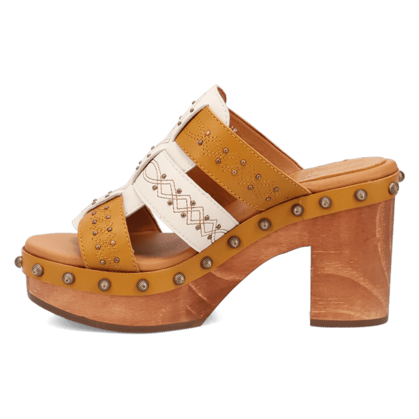 PRODUCT SHOT CHATEAU WOODEN SANDAL AT 135 DEGREE OUTSIDE ANGLE