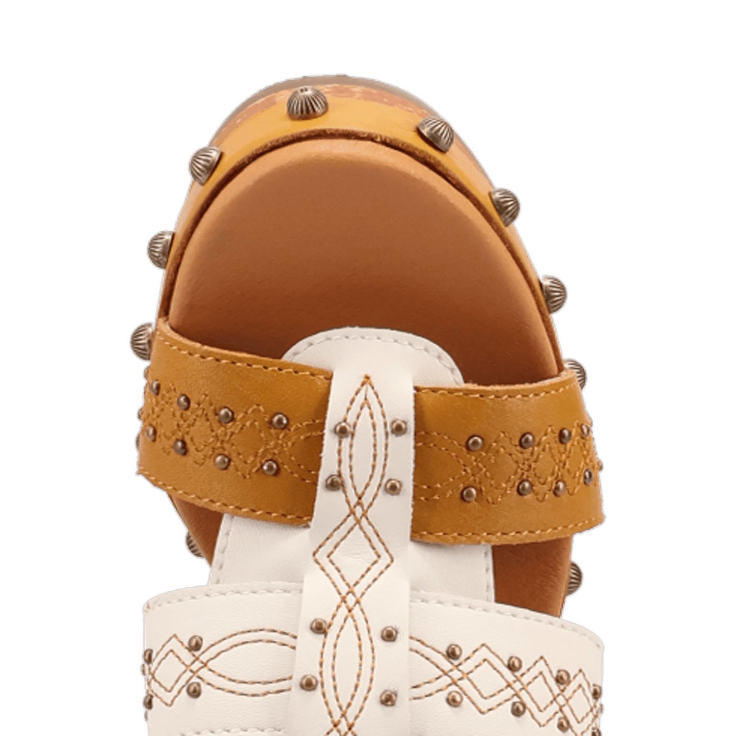 PRODUCT SHOT CHATEAU WOODEN SANDAL AT TOE ANGLE