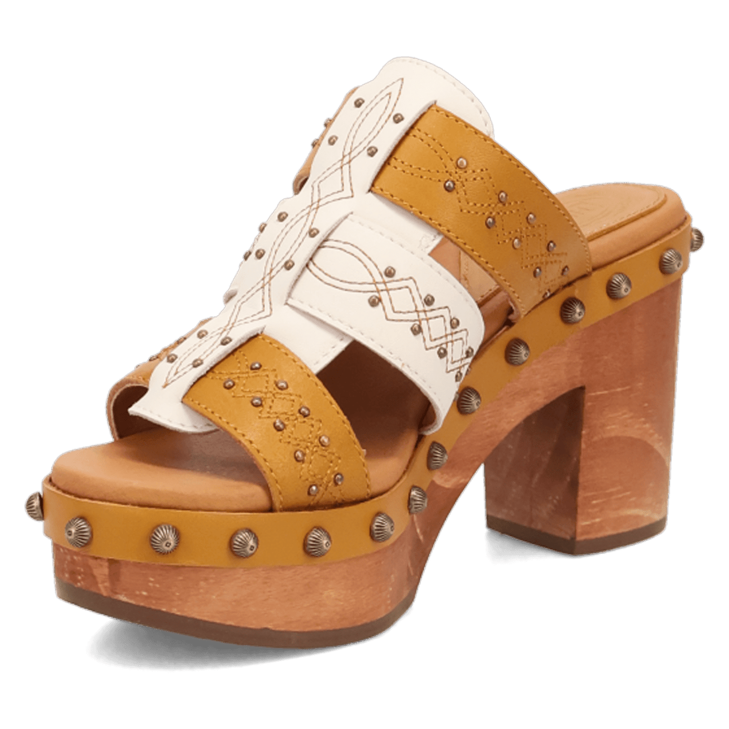 PRODUCT SHOT CHATEAU WOODEN SANDAL AT 225 DEGREE ANGLE