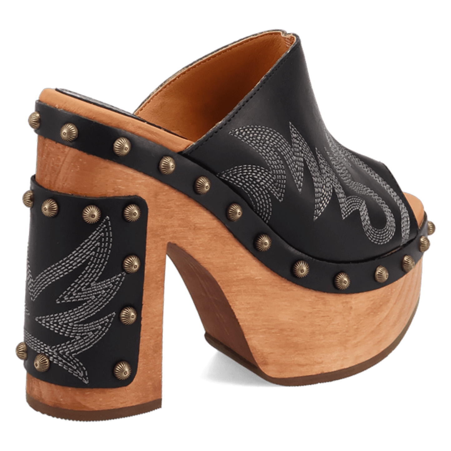 PRODUCT SHOT FREE SPIRIT WOODEN SANDAL AT 315 DEGREE ANGLE