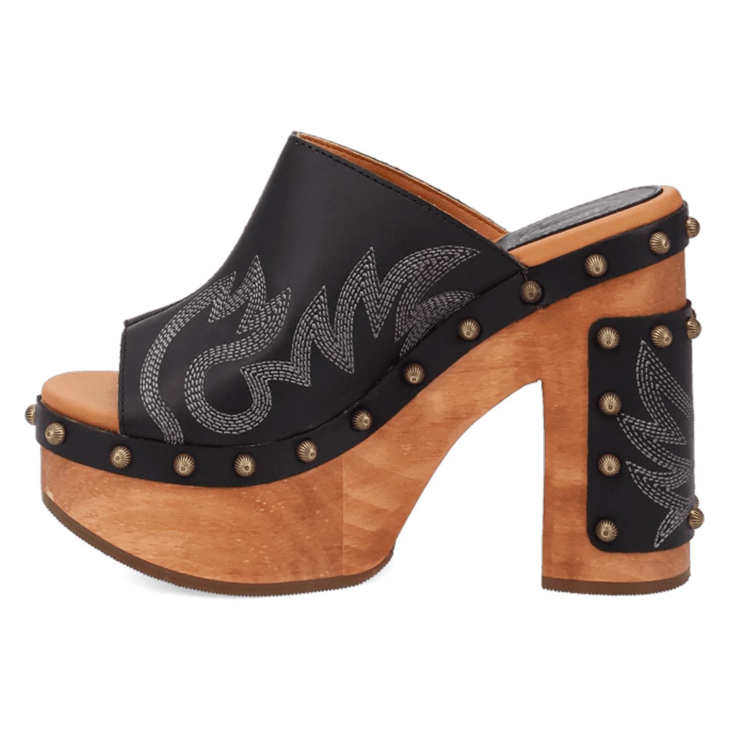 PRODUCT SHOT FREE SPIRIT WOODEN SANDAL AT 135 DEGREE OUTSIDE ANGLE