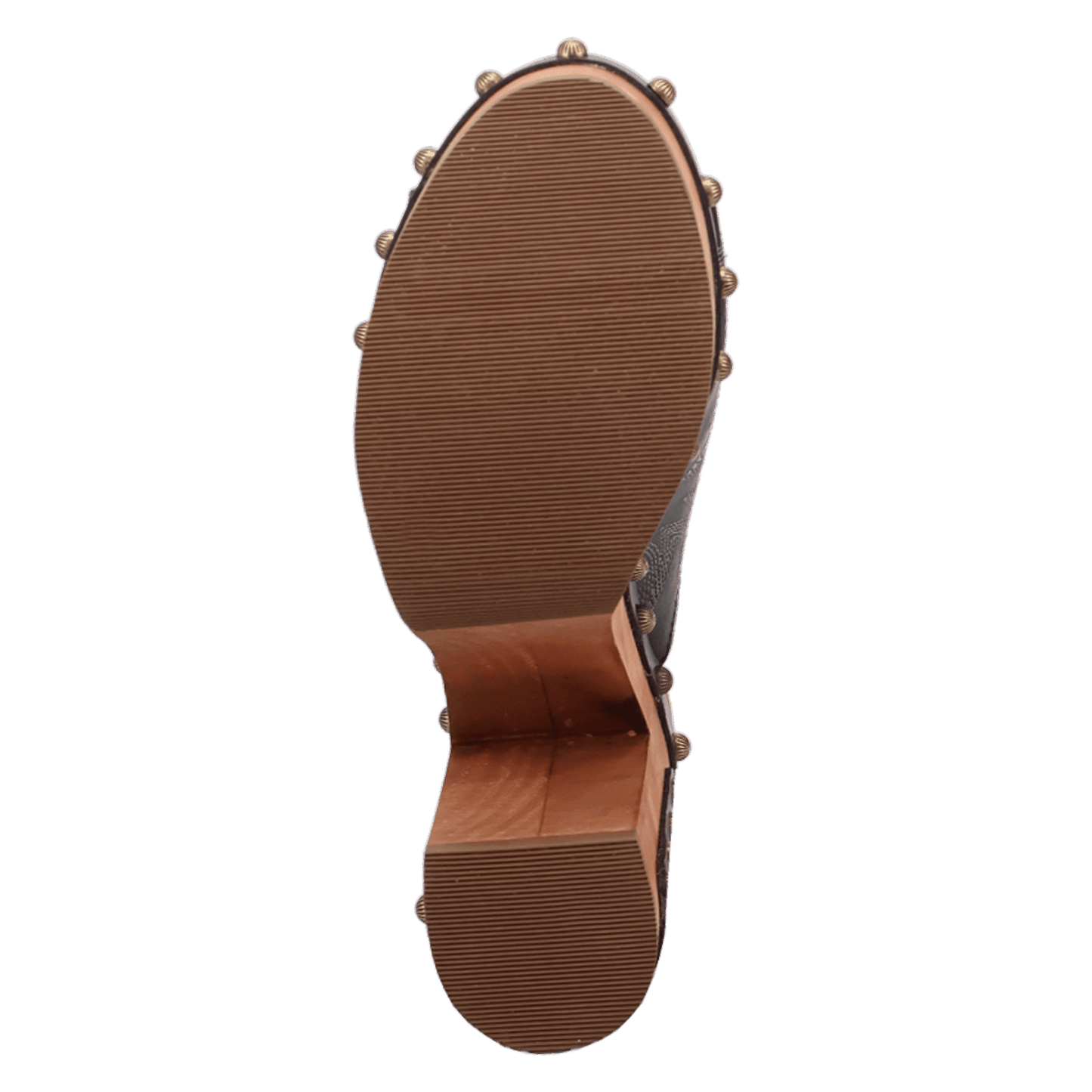 PRODUCT SHOT FREE SPIRIT WOODEN SANDAL AT OUTSOLE ANGLE