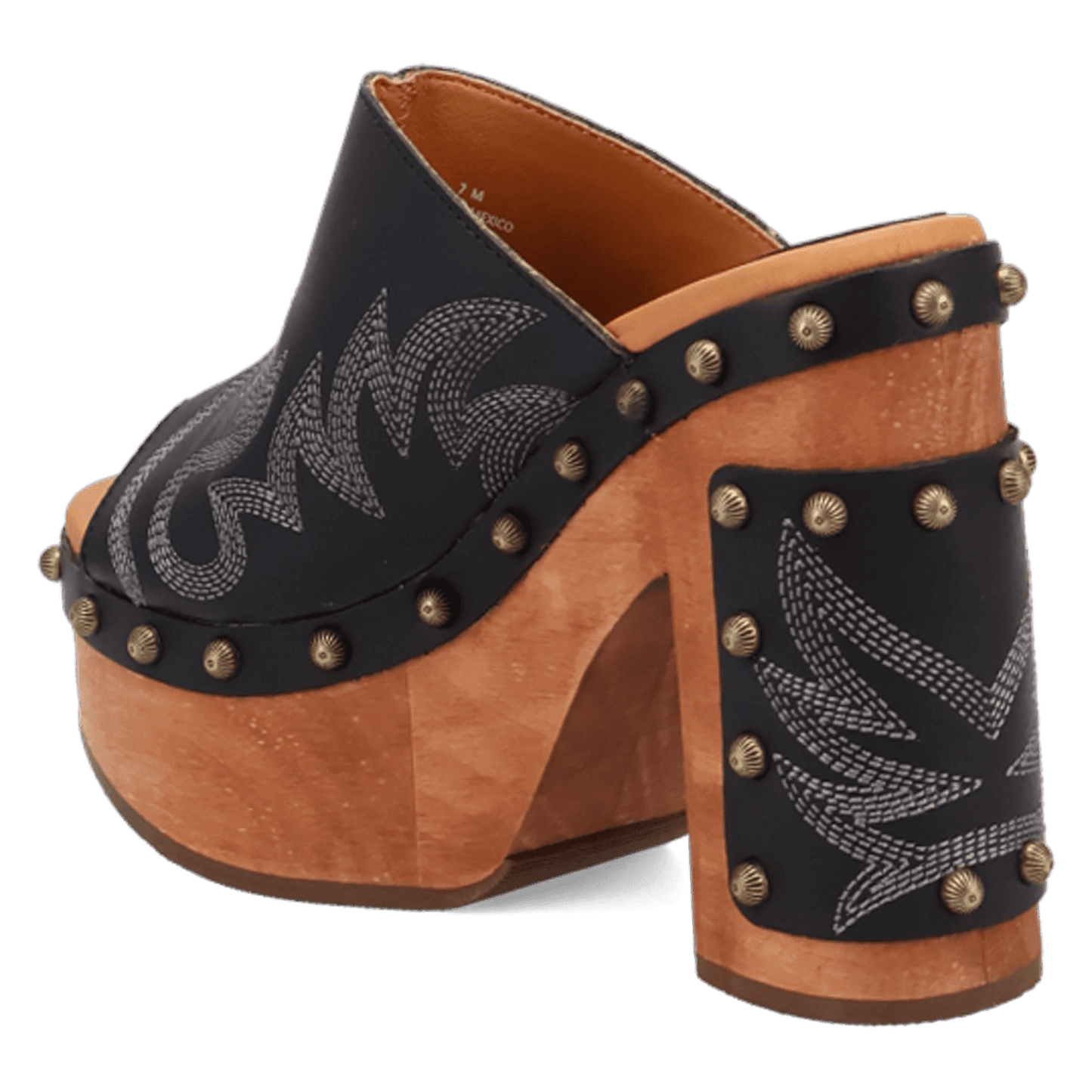 PRODUCT SHOT FREE SPIRIT WOODEN SANDAL AT 270 DEGREE ANGLE