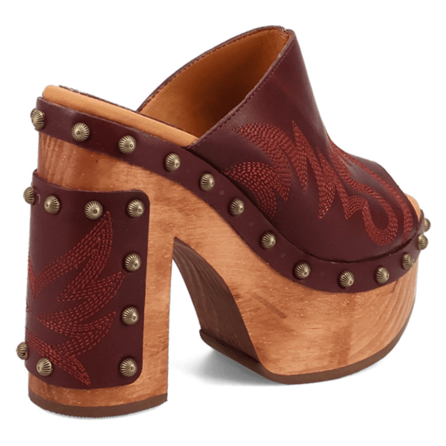 PRODUCT SHOT FREE SPIRIT WOODEN SANDAL AT 315 DEGREE ANGLE