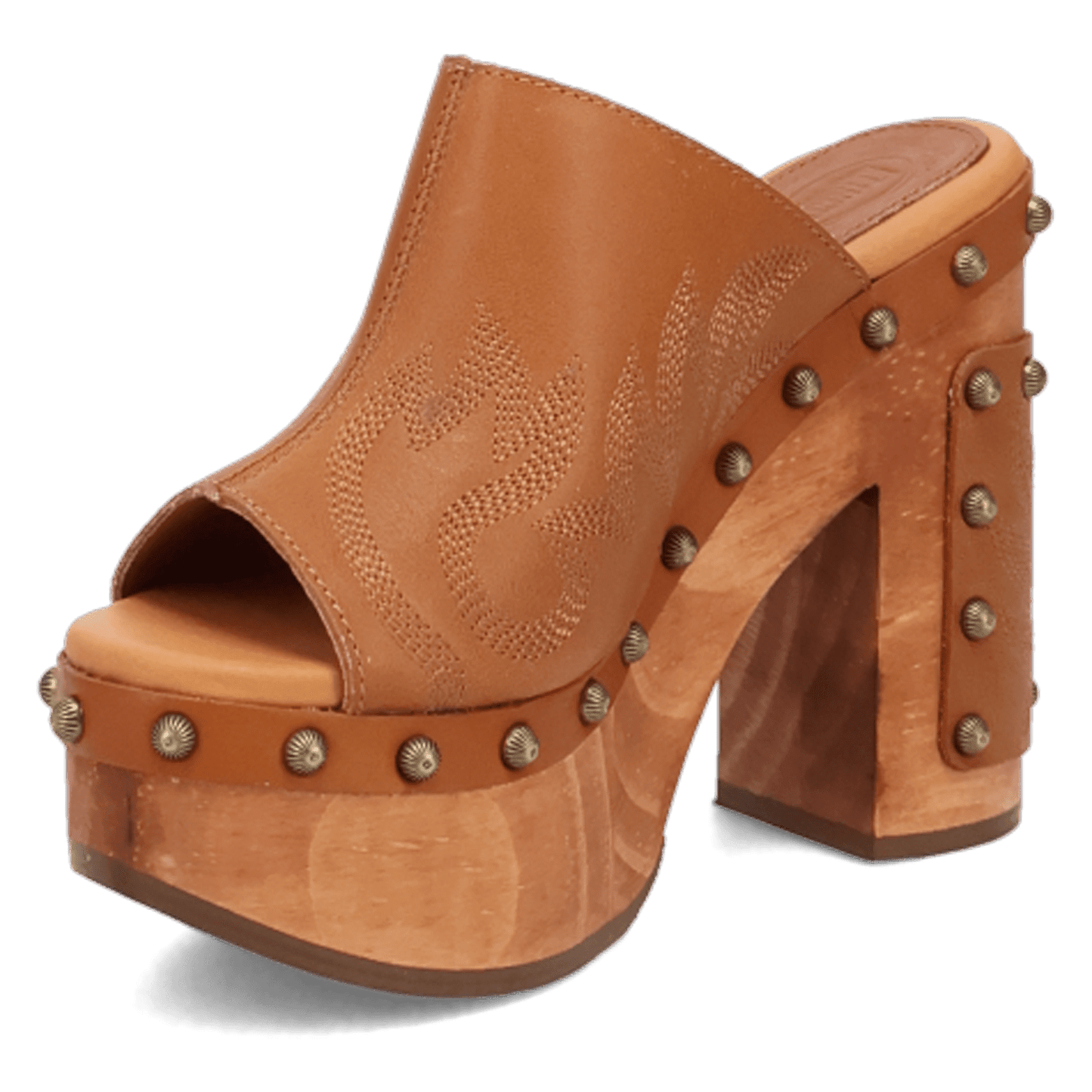 PRODUCT SHOT FREE SPIRIT WOODEN SANDAL AT 225 DEGREE ANGLE