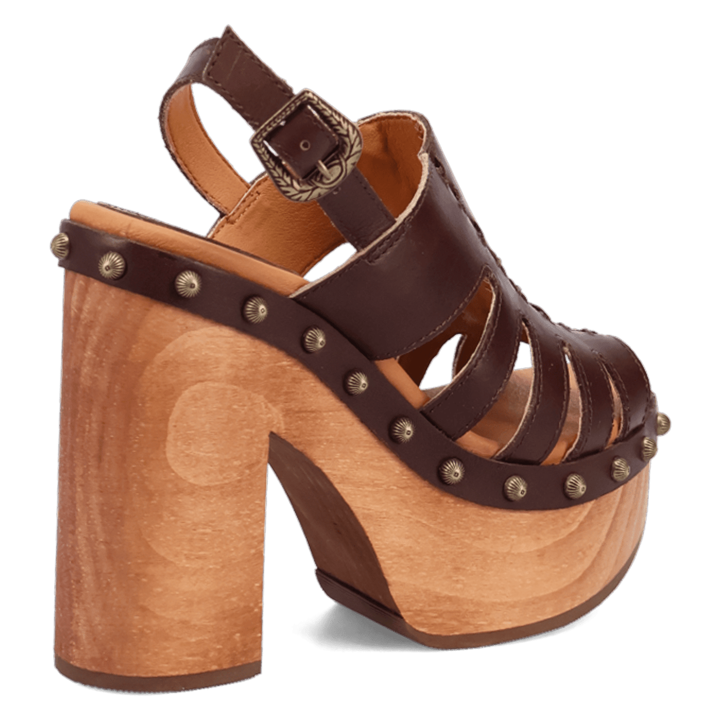 PRODUCT SHOT GEMA WOODEN SANDAL AT 315 DEGREE ANGLE