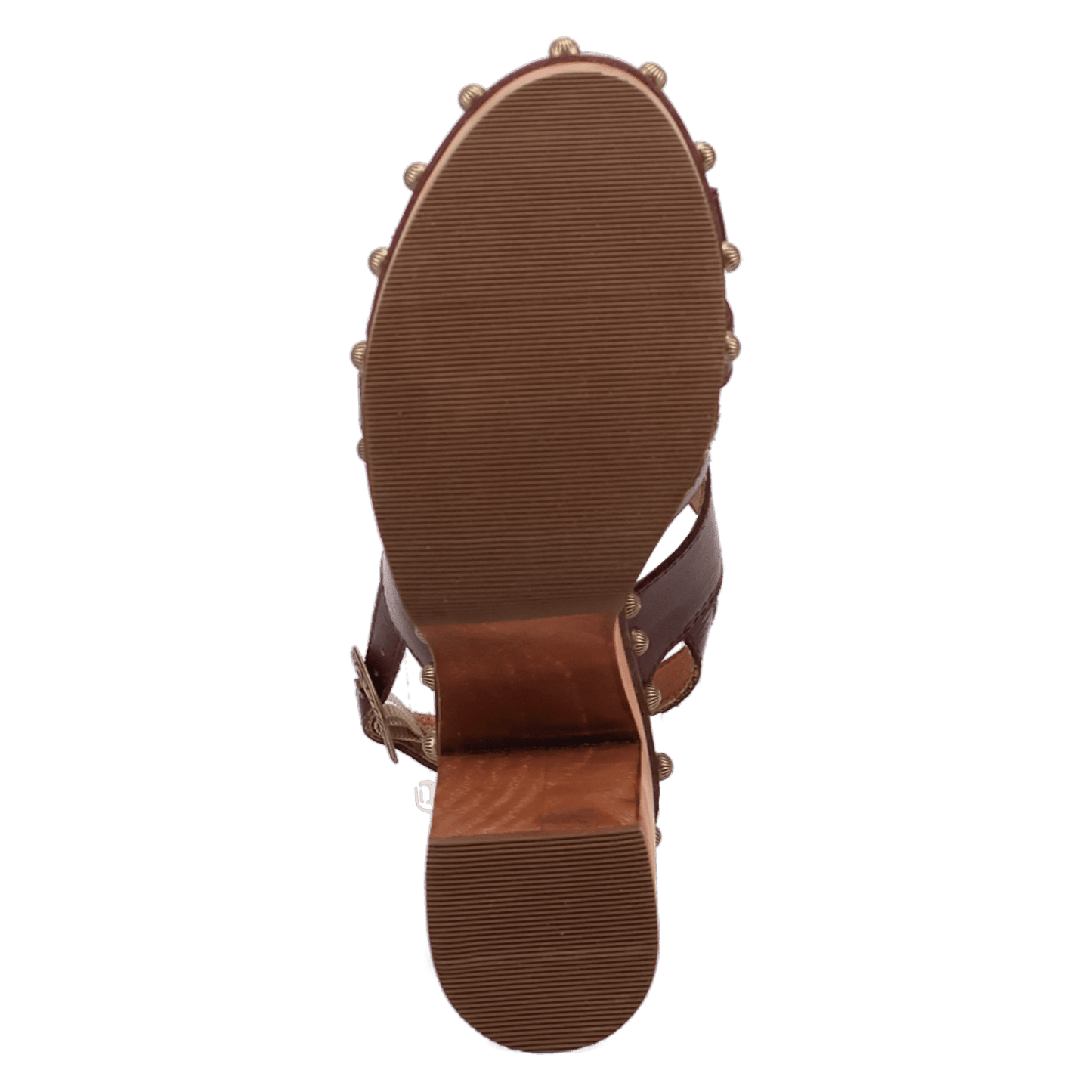 PRODUCT SHOT GEMA WOODEN SANDAL AT OUTSOLE ANGLE